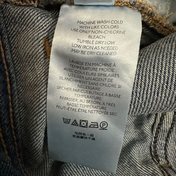 WE THE FREE Maggie Jeans Blue Ankle Chewed Hem Straight Leg Frayed - Picture 9 of 13